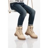 Ayakmod Bej Vizon İçi Polarlı Kaymaz Taban Unisex Çocuk Bot 24035 F