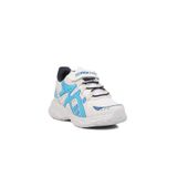 Ayakmod Beyaz Lacivert Cırtlı Fileli Hafif Unisex Çocuk Spor Ayakkabı F,Beyaz 34