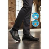 Ayakmod Erkek Siyah Hakiki Deri Yan Lastikli Nefes Alan Casual Ayakkabı Loafer 2297