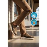 Ayakmod Haki Bağcıklı Kalın Rahat Tabanlı Hakiki Deri Erkek Casual Sneaker Ayakkabı 2604