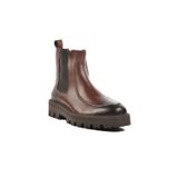 Ayakmod Kahve Hakiki Deri Yan Lastikli Kaymaz Tabanlı Şık Klasik Erkek Chelsea Bot 106 M