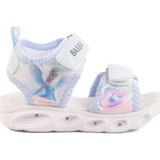 Ayakmod Mavi Cırtlı Işıklı Kız Bebek Sandalet 018129 B