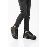 Ayakmod Siyah Bağcıklı Cilt Hafifi Unisex Sneaker 628 G
