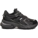 Ayakmod Siyah Bağcıklı Kalın Taban Hafif Kadın Sneaker 2318 G