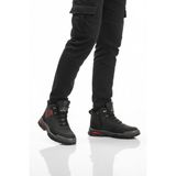 Ayakmod Siyah Kırmızı Kaymaz Taban Fermuarlı Unisex Outdoor Bot 444 G - Siyah - Kırmızı