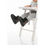 Ayakmod Siyah Leopar İçi Kürklü Fermuarlı Bebek Bot 1212 B