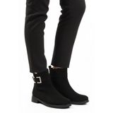 AYAKMOD Siyah Süet Fermuarlı Kaymaz İçi Polarlı Kadın Bot 209144 Z
