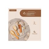 Ayana Cosmetic İsme Özel Hediyelik % 100 Doğal 3 lü set Bebek Fırça + Bambu Tarak + Konak Tarak Kese ve Kutu