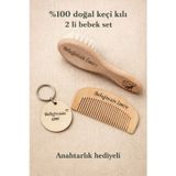 Ayana Cosmetic İsme Özel Keçi Kılı Fırça + Makromen Tarak + Özel Hediye Kese ve Hediyelik kutusu