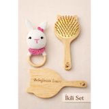 Ayana Cosmetic Yenidoğan bebek hediyelik, isme özel ahşap tarak ve doğal amigurumi çıngırak