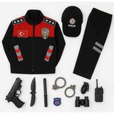 Ayancık Kids Yunus Polis Çocuk Kostümü Pantolon Mont Şapka ve Oyuncak Set ( 2-3-4-5-6-7-8-9-10) Yaş Doğumgünü, Hediyelik, Tiyatro - 6 - 7 Yaş - 0 Siyah
