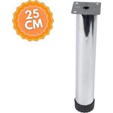 Ayarlanabilir 25 cm Bingolu Krom Metal Mobilya Ayağı, Lüks Metal Mobilya Ayak, Koltuk, Dolap, Şifonyer Ayak