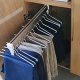 Ayarlanabilir 30-80 cm Uzatılabilir Çekmece Dolap Çubuğu - Yerden Tasarruflu Gardırop Pantolon Rafı, Verimli Depolama için 2 Sürgülü Raylı Dayanıklı 201 Çelik Kaplama