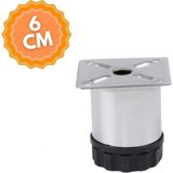 Ayarlanabilir 6 cm Bingolu Krom Metal Mobilya Ayağı, Lüks Metal Mobilya Ayak, Koltuk, Dolap, Şifonyer Ayak