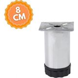 Ayarlanabilir 8 cm Bingolu Krom Metal Mobilya Ayağı, Lüks Metal Mobilya Ayak, Koltuk, Dolap, Şifonyer Ayak
