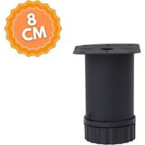 Ayarlanabilir 8 cm Bingolu Siyah Metal Mobilya Ayağı, Lüks Metal Mobilya Ayak, Koltuk, Dolap, Şifonyer Ayak