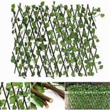 Ayarlanabilir Akordeon Dekoratif Yapay Sarmaşıklı Çit 3X120 cm - Seçenek 1 - Altın