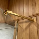 Ayarlanabilir Altın Duş Kolu Braketi, 6-12 mm Cam için Dönebilen Havlu Çubuğu Desteği, Oturan Duş Ekran Tutacağı, 120 cm (47,25 inç) Banyo Aksesuarları (1 Paket)
