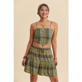 Ayarlanabilir Askılı Sırtı Lastikli Crop Bluz