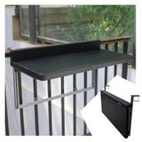 Ayarlanabilir Asma Katlanır Güverte Masası, Balkon Korkulukları için Taşınabilir Dış Mekan Yan Sehpası, Alüminyum Çerçeve, Bahçe Sundurma Bar Masası, Kompakt 90 x 40 cm, Siyah