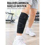 Ayarlanabilir Baldır Desteği Siyah Çift Bantlı Spor ve Yürüyüş Baldırlığı - Çok Renkli