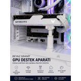 Ayarlanabilir Beyaz Granit Gpu Destek Aparatı - Ekran Kartı Tutucu Sarkma Önleyici Stand - Gpu Support