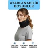 Ayarlanabilir Boyunluk | Süngerli Kumaş | Anatomik Tasarım | Ayarlanabilir Cırtlı | Siyah Boyunluk - Standart