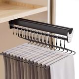 Ayarlanabilir Çekme Elbise Askısı Çubuğu - Uzatılabilir 30-60 cm Gardırop Rayı, 2 Sürgülü Raylı, Dolap Düzenlemesi için Mükemmel, Yerden Tasarruflu Giysi Rafı (500 MM/19,7 inç)