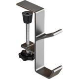 Ayarlanabilir Çift Başlı Masaya Monte Metal Taşıyıcı Çanta Kulaklık Poşet Eşya Vb. Tutucu