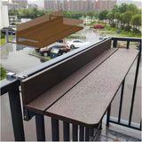 Ayarlanabilir Dış Mekan Katlanır Balkon Korkuluk Masası, Kompakt Veranda Bar Masası, Dayanıklı Kompozit Üst, Yüksekliği Ayarlanabilir, Küçük Güverte Korkuluk Masası (G27xu100cm/G10.6xu3
