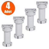 Ayarlanabilir Dolap Mobilya Puf Sehpa Tv Ünitesi Ayağı Gri Ayakları 10 Cm (4 Adet)