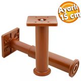 Ayarlanabilir Kare Mobilya Kanepe Koltuk Baza Destek Yükseltici Yükseltme Ayağı 15 Cm Kahve Ayakları