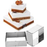 Ayarlanabilir Kare Paslanmaz Çelik Kek Kalıbı 8 cm - Seçenek 1 - Altın - Gümüş - Bakır