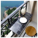 Ayarlanabilir Katlanır Balkon Korkuluk Masası - Veranda ve Sundurma için Çok Fonksiyonlu Ray Asma Güverte ve Bar Masası (L80*G35cm/L31.5*G13.8")