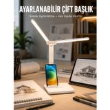 Ayarlanabilir Kısılabilir LED Masa Lambası | Entegre Kalemlik ve Telefon Tutucu Özellikli Yeni N