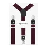 Ayarlanabilir Klipsli Bordo Çocuk Kemer Pantolon Askısı