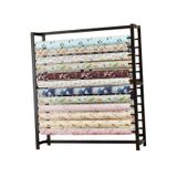 Ayarlanabilir kumaş rulo saklama rafı – Deri tekerlekler için 24 asma çubuğu – Ticari alanlar için sunum çözümü (130 x 45 x 160 cm) – Maksimum alan kullanımı ve zahmetsiz O