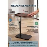 Ayarlanabilir Laptop Sehpası Esnek Tasarım, Yükseklik Ayarlı Çalışma Ve Yan Sehpa Masası