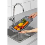 Ayarlanabilir Lavabo Süzgeci Uzun Kısa Ayarlı Evye Meyve Sebze Salata Yıkama Plastik