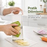Ayarlanabilir Mandolin Dilimleyici 3 Kademeli Sebze Meyve Dilimleme Aparatı Kaydırmaz Tabanlı Güvenli Tutuculu Sariva Home