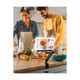 Ayarlanabilir Masa Kenarı Kitap ve Tablet Standı – 360° Dönebilen, 87.5cm Yükseklik Ayarlı, Kelepçeli Metal Kol, Şeffaf Akrilik Panel, Kitap Okuma, Tablet, iPad ile Uyumlu | P87 - Option-1