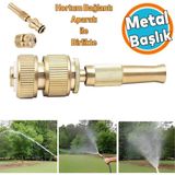 Ayarlanabilir Metal Sulama Başlığı Sarı Renk Hortum Bağlantı Aparatlı Sök Tak Bahçe Araba - Genel