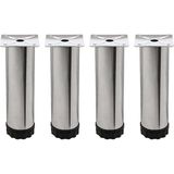 Ayarlanabilir Pingolu Krom Mobilya Dolap Ayağı Metal 4lü 15 cm - 4 Adet