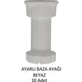 Ayarlanabilir Plastik Baza Ayağı 10-15 Cm, Çok Amaçlı Dolap Ayağı 10 adet - Beyaz
