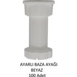 Ayarlanabilir Plastik Baza Ayağı 10-15 Cm, Çok Amaçlı Dolap Ayağı 100 adet - Beyaz
