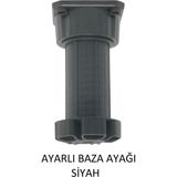 Ayarlanabilir Plastik Baza Ayağı 10-15 Cm, Siyah, Çok Amaçlı Dolap Ayağı - 1 Adet