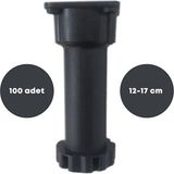 Ayarlanabilir Plastik Mutfak Dolap Tezgah Baza Ayağı 12-17 Cm Siyah (100 Adet)