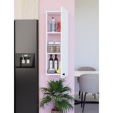 Ayarlanabilir Raflı Beyaz Çok Amaçlı Dolap, Kiler Dolabı, Banyo Dolabı %100MDF Kulplu Dolap (BD09)
