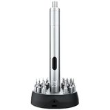 Ayarlanabilir Torklu Akülü Elektrikli Tornavida | 8 Kademeli 2.5 Kgf/cm | 24 Uçlu 700MAH Hassas Mini Tornavida Seti TBK-008 - Gümüş
