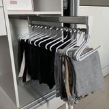 Ayarlanabilir Uzatılabilir Çekmece Dolap Çubuğu - 2 Sürgülü Ray Pantolon Rafı, 201 Çelik Kaplama, 30-80 cm Gardıropa Uyar, Verimli Depolama için Yerden Tasarruflu Giysi Düzenleyici